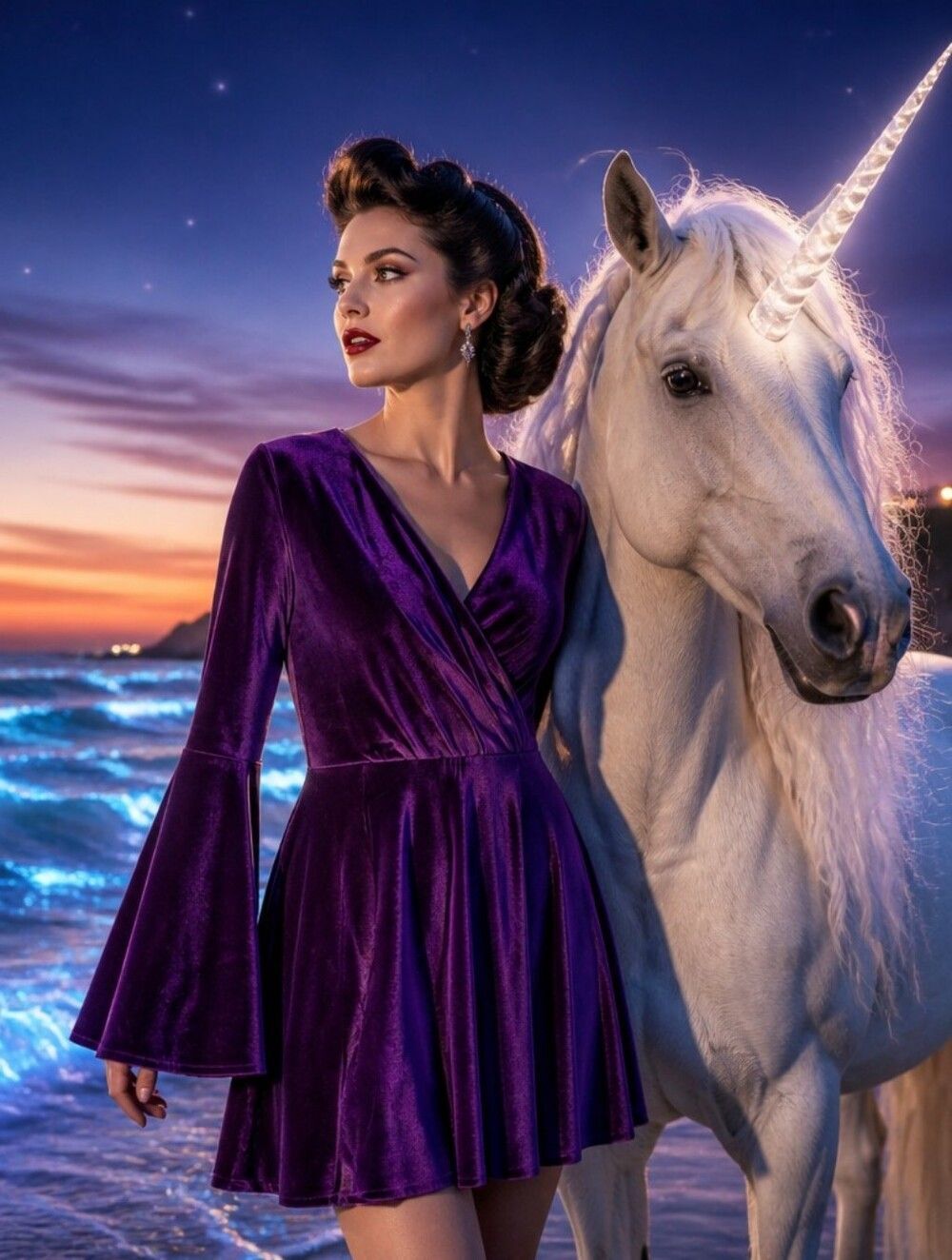Club L London Deep Purple Stretch Dress